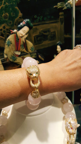 Rose Quartz Leopard Bracelet