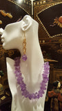 Beautiful Amethyst earrings on 18k overlay pave links & clasp. E