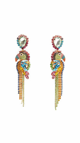 Crystal Parrot Earrings